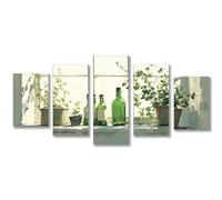 5 Packs Grande Diamond Painting Planta Pintura Diamante Punto de Cruz Kit Completo, 5D Balcón Diamond Painting Kit Completo, Bordado Punto de Cruz Cuadro Diamantes, Decoración de Hogar 150x75cm C-4046