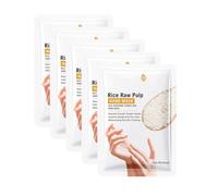 5 Pairs Guantes Hidratantes con Mascarilla, Mascarilla de arroz para manos, Hand Mask, para Manos Secas, Hidrata y Humecta, Reparación de daños ásperos para Hombres y Mujeres