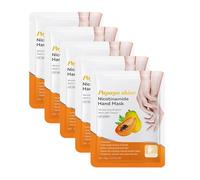 5 Pairs Hand Mask, Guantes Hidratantes con Mascarilla, Mascarilla Nutritiva de Papaya para Manos, para Manos Secas, Hidrata y Humecta, Reparación de daños ásperos para Hombres y Mujeres