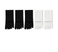5 Pairs Women Sports Toe Socks With Separate Fingers High Tube Five Finger Cotton Crew Yoga(3black2white)