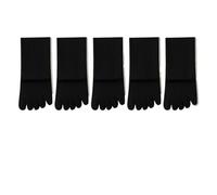 5 Pairs Women Sports Toe Socks With Separate Fingers High Tube Five Finger Cotton Crew Yoga(5 pairs black)