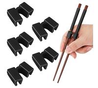 5 palillos reutilizables para entrenamiento con palillos y cremalleras, conector práctico, palillos chinos, ayudantes para adultos, principiantes, zapatillas de deporte (negro)