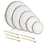 5 panderetas para adultos, iglesia con baquetas, tambor de mano de 10 pulgadas, 8 pulgadas, 7 pulgadas, 6 pulgadas, 4 pulgadas, pandereta de mano, instrumentos de percusión musical para fiestas y