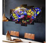 5 Panel/Set Lienzos Handart Cuadro En Lienzo Cinco Partes HD Clásico Óleo Impresiones Decorativas Cartel Arte Pared Pinturas Hogar Lienzo Lienzo con Cuadros De Carreras De Valentino Rossi Motogp