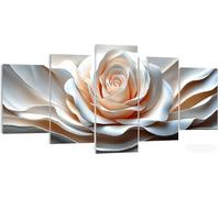 5 Paneles Diamond Painting Flores, Diamond Painting Niños Rosas, 5D Pintura de Diamante Grande, Punto de Cruz Kit Completo, DIY Manualidades Adultos para Decoración Pared Salón 200x100cm W5-355