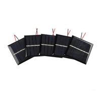 5 paneles solares de 0,45 W 3 V para mini módulo epoxi fotovoltaico con cable para proyectos de bricolaje para carga de batería, luces de jardín, 54 x 54 mm, color negro
