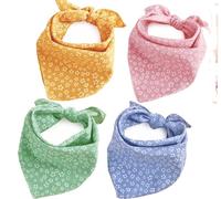 5 pañuelos de primavera para perro, cumpleaños, lindos pañuelos de algodón suave para cachorros y gatos, lavables para uso diario, color rosa, verde, azul, caqui, regalos cómodos, accesorios