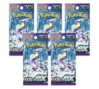 5 paquetes de refuerzo de Pokémon japoneses, juego escarlata y violeta, tarjetas coleccionables Pokémon en 5 refuerzos, paquete de Pokémon TCG, del vendedor japonés (Violet ex)
