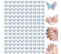 5 paquetes de uñas coloridas arte 3D mariposa borde uñas decoración arte suministros de uñas para uñas acrílicas