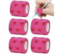 5 Paquetes/Juego de Vendas cohesivas autoadherentes, Cinta de Primeros Auxilios con Estampado de corazón, Cinta autoadhesiva elástica, atlética, Cinta Deportiva, Envoltura de Vendaje