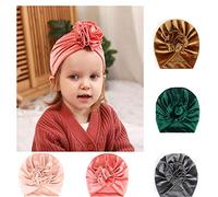5 PAQUETES niñas bebés sombreros - Hermosa Nudos bebé turbante venda del sombrero de los niños niñas terciopelo abrigo de la cabeza del niño Caps Accesorios pelo de la manera