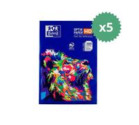 5 paquetes Oxford Optikpaper HD Paquete de 500 Hojas de Papel para Impresora A4 80gr compatible con Laser & Inkjet