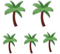 5 parches bordados de palmera de coco verde para manualidades, parches bordados de palmera de coco, parches para planchar para coser y adornos, parches de apliques