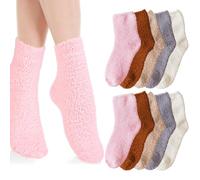5 Pares Calcetines Mullidos, Invierno Calcetines Térmicos Polar, Calcetines Cómodos para Dormir, Calcetines Cálidos, Suaves y Esponjosos, Suaves y Esponjosos