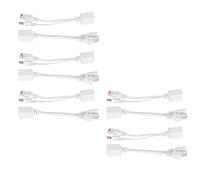 5 Pares de adaptadores separadores PoE, Separador de alimentación por Ethernet para cámaras IP, inyector PoE de 12 V CC con Puerto RJ45, Compatible con los Modos A y B de (Blanca)