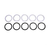 5 pares de arandelas de sellado de junta tórica de 110 mm para fregadero de cocina, baño, colador de repuesto, cubierta de junta de drenaje de PVC EVA negro blanco para bañera, lavandería, fregadero
