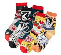 5 pares de calcetines, calcetines de algodón para mujer, calcetines de moda, absorber el sudor, se pueden usar en todas las estaciones, adecuados para cumpleaños y días festivos (36-40 yardas)