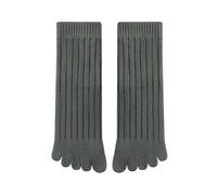 5 Pares De Calcetines Cinco Dedos For Hombre Negocios, Algodón Tubo Medio Con Rayas Verticales, Informales Color Sólido Que Absorben El Sudor para Running, Gimnasio y Uso Diario(5 pairs green)
