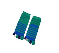 5 Pares De Calcetines Coloridos Con Punta For Hombre Grande Otoño Invierno Algodón Grueso Color Brillante Rayas Felices Cinco Dedos EU45 46 para Running, Gimnasio y Uso Diario(Green Blue(5 Pairs))