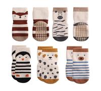 5 Pares De Calcetines De Algodón Antideslizantes, Lindos Animales De Dibujos Animados, Cómodos Y Transpirables, Cálidos Y A Prueba De Frío, Y Divertidos Calcetines Para Bebés.