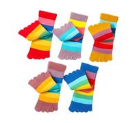 5 pares de calcetines de algodón Tabi con punta dividida de cinco dedos, calcetines casuales de color arcoíris para niños y niñas de 2 a 10 años, Varios colores, 2- 5 años
