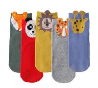 5 Pares De Calcetines De Dibujos Animados Para Niños, Calcetines Lindos Con Patrón De Animales, Calcetines Divertidos, Calcetines Suaves Para Niños, Calcetines Cálidos
