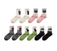 5 Pares De Calcetines De Gato, Calcetines Divertidos De Gato, Calcetines Lindos, Calcetines Para Dormir De Gato De Dibujos Animados, Calcetines Térmicos Gruesos, Calcetines De Regalo Para Niñas