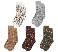 5 Pares De Calcetines De Tubo De Leopardo, Calcetines De Moda Y Personalizados, Calcetines Para Mujeres, Calcetines Suaves Y Cómodos Y Calcetines Cálidos.