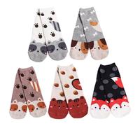5 Pares De Calcetines Lindos De Dibujos Animados, Calcetines De Media Altura Para Mujer, Calcetines Creativos Divertidos, Calcetines Elásticos Suaves, Calcetines Casuales Cálidos