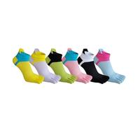 5 pares de calcetines verano dedos for mujer y niña, algodón, malla, transpirables, invisibles, hasta el tobillo Para Running, Gimnasio(Mixed)