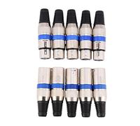 5 pares de conector de audio XLR de 3 clavijas, enchufe macho + enchufe hembra