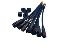 5 pares de conectores de cable LED macho hembra de 22 AWG, clasificación IP65 para iluminación LED de 12 V CC y líneas de alimentación de cámara (negro-3 pines)