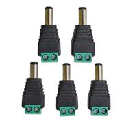 5 pares de conectores macho y hembra de 12 V CC, 2,1 x 5,5 mm, adaptadores de corriente for tiras LED de color de señal, cámaras CCTV.(5pcs Male)