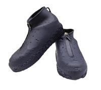 5 pares de cubiertas impermeables for zapatos silicona con cremallera for exteriores, antideslizantes for for adultos, portátiles, fáciles poner y quitar, for días lluviosos Para Zapatos(Black,XL)