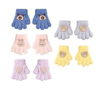 5 Pares De Guantes Para Niños De Dibujos Animados, Bonitos Guantes De Felpa, Guantes Cálidos Para Niños, Guantes Para Bicicleta, Productos De Protección Contra El Frío En Invierno