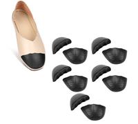 5 pares de inserciones de relleno para zapatos, espuma de PU, redondas, gruesas, reductoras de tamaño de zapato, inserciones de tacón alto para tacones altos, zapatillas, botas (Negra)