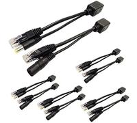 5 Pares de inyectores PoE pasivos y Divisor PoE con Conector DC de 5,5 x 2,1 mm RJ45 de alimentación a través de Ethernet