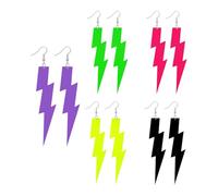 5 pares de pendientes coloridos de neón con flash, joyas personalizadas a la moda, pendientes retro de los años 80, adecuados para fiestas temáticas, fiestas de disfraces, Halloween, carnaval