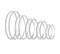 5 pares de pendientes de aro grandes, pendientes de diamante de moda, pendientes de circonita, pendientes populares personalizados, pendientes versátiles, pendientes redondos para mujer (3/4/5/6/8