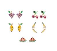 5 pares de pendientes de frutas lindos pendientes para mujeres pendientes de joyas pendientes pendientes de mujer pendientes creativos pendientes simples pendientes colgantes accesorios decorar
