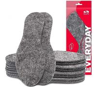 5 pares de plantillas de fieltro extra gruesas de 6 mm, suelas de fieltro grandes 28-46, gris