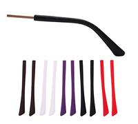 5 pares de puntas de silicona para los extremos de las gafas, antideslizantes, para gafas de sol de metal fino, color marrón, blanco, morado, negro, rojo