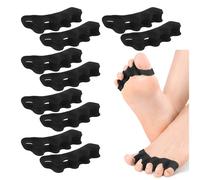 5 pares de separadores de dedos de los pies, correctores de dedos de los pies, separadores de dedos de cinco agujeros, separador de dedos de los pies, alivio de valgo para pulgar, separadores de dedos