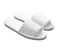 5 pares de zapatillas desechables de spa de hotel gofre blancas cómodas zapatillas de toalla para uso unisex de viaje de hotel de huéspedes, White, Small estrecha