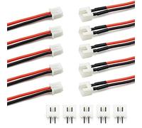 5 pares JST-XH 2.54 mm 1S 2 pines enchufe de equilibrio macho y hembra con cables de alambre de silicona de 10 cm para impresora 3D Woodland Just Plug Lights