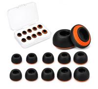 5 Pares Negro Espuma Memoria Almohadillas para AirPods Pro 3, Antideslizantes Repuesto Tapones con Estuche Almacenamiento, Aislantes Ruido & Ajuste Cómodo para Correr, Gimnasio, Viaje (XS/S/M/L/XL)