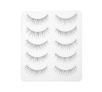 5 Pares Pestañas Postizas Naturales Cruzadas de Fibra Química | Uso Diario y Sesión Fotográfica, Diseño Fino, Reutilizables, Realzan la Mirada, Estilo Natural y Moderno