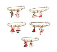 5 pasadores de ajuste de cintura con temática navideña, broche tensor de cintura, pantalones de ajuste de cintura para ropa, pin de cintura de Navidad