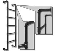 5-Paso Montado en la Pared de la Escalera de Ático, la Salida de Windows y el Acceso - Escalera Fija de Cinco Peldaños en Metal Resistente para Montaje en Pared, Ideal para Subida y Bajada Segura
