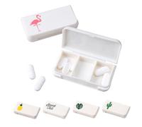 5 pastilleros pequeños para viajes, 3 compartimentos, 1 día, mini pastillero, caja de medicamentos, caja de suplementos, portátil, organizador de pastillas para 1 día, portátil para vitaminas y